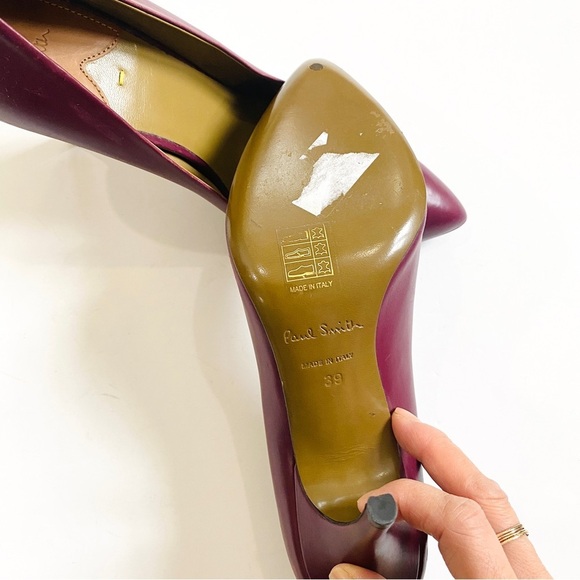 Paul Smith 4” pump heels in burgundy NEW main image 5